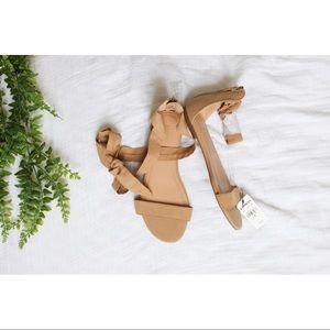 Women’s Nude Side Tie Sandals